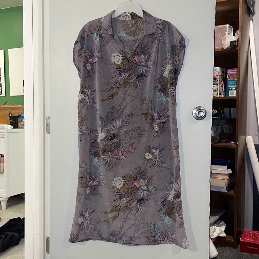 Vintage patterned purple dress